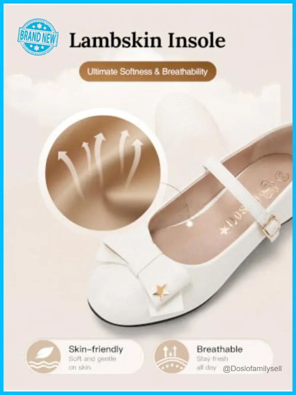 Girls Mary Jane Dress Shoes with Lambskin Insole Low Block Heel